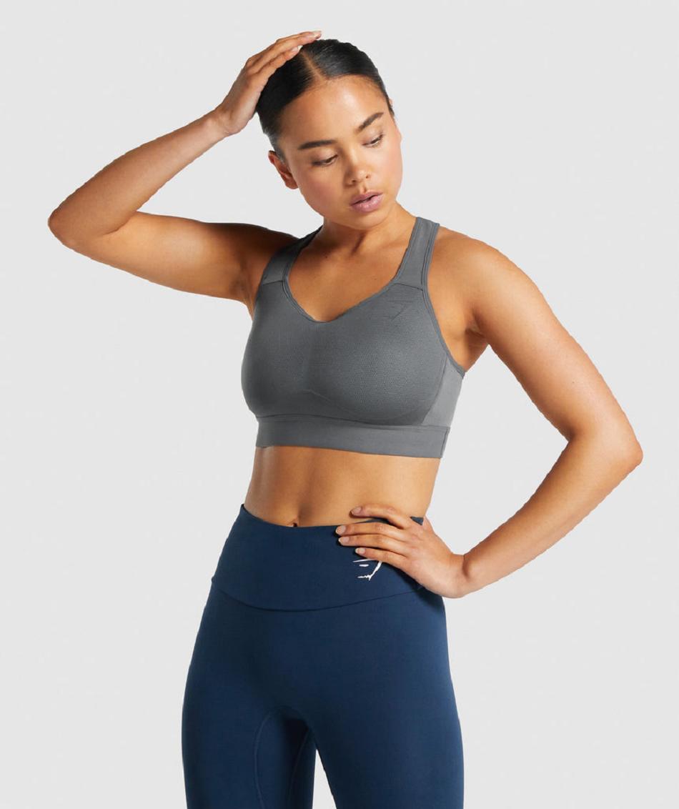 Sujetadores Deportivos Gymshark Ligeros High Support Mujer Gris | CO 2217JPQ